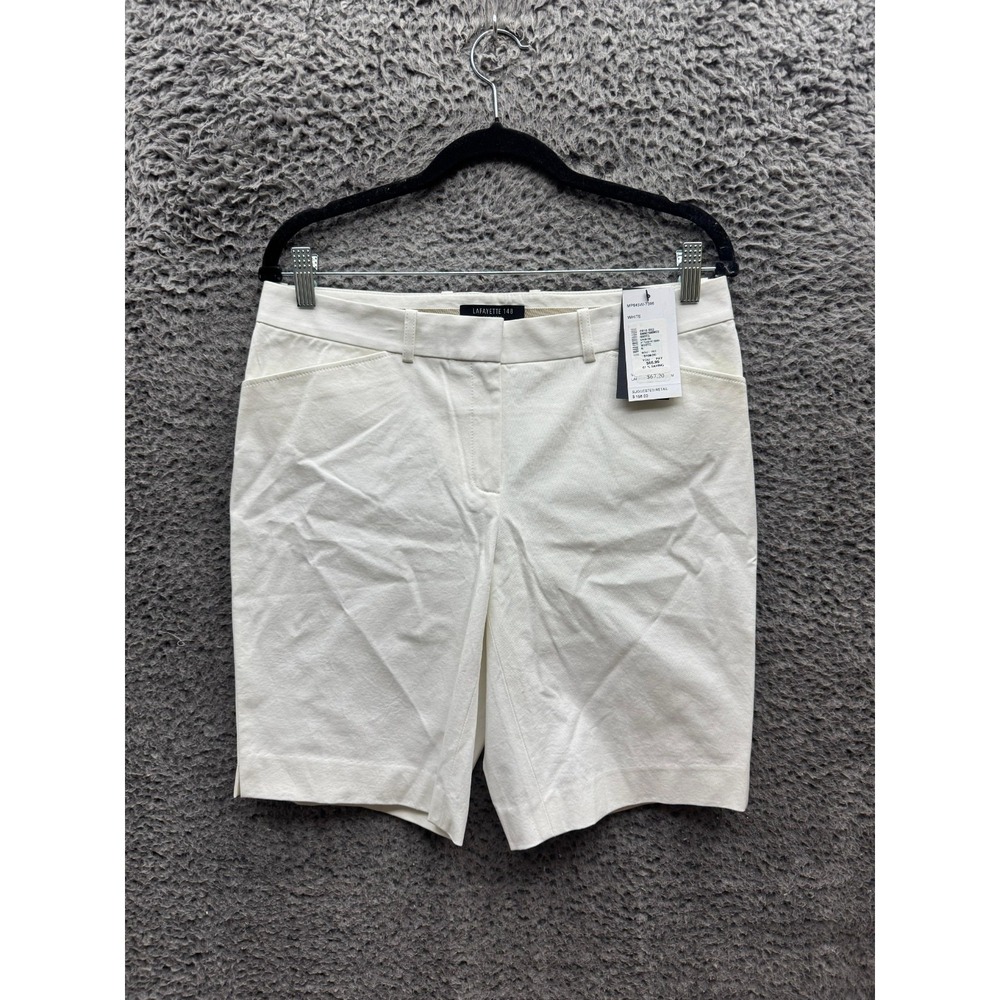 NWD Lafayette 148 New York Slash Pocket Bermuda Shorts White Womens Size 6